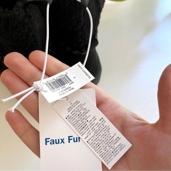 Old Navy | Faux Fur Suede Lined Sherpa Boots Blackjack Black Winter New Size 7 - Picture 12 of 13